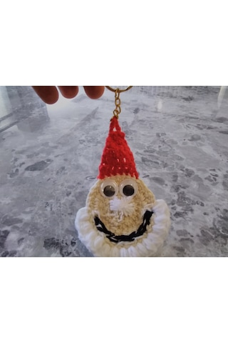 El Yapımı Noel Baba Yılbaşı Anahtarlık 10cm 5cm