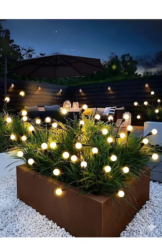 2 Adet Solar 6 Led'li Güneş Enerjili Ateş Böceği Bahçe Balkon Saksı Aydınlatması Lamba