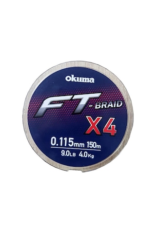 Okuma Ft- 4 Braided Line 150 Mt Grey Örgü İp