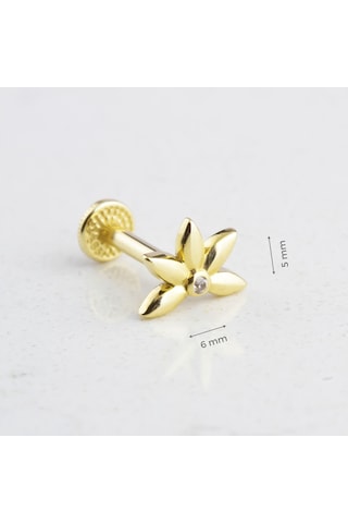 Glorria Altın Yonca Tragus Piercing 89764649