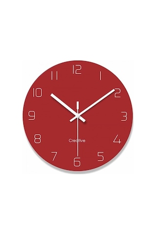 Silence Kuvars Saat - Yuvarlak Pille Çalışan Dekoratif Duvar Saati - Primepickings - Oturma Odası Ve Mutfak İçin A