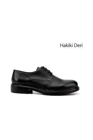 Gönderi(R) Gönderi R Siyah Bağcıklı Baskılı Hakiki Deri Klasik Ayakkabı Siyah
