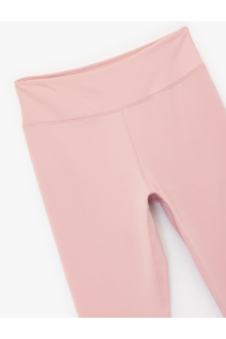 Koton Standart Bel Skinny Fit Dikiş Detaylı Spor Tayt Pembe 5sak40408nk Gül