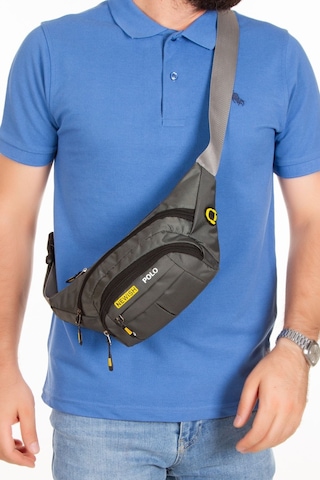 Newısh Polo Accessorıes Unisex Gri Suya Dayanıklı Imperteks Kumaş Usb Ve Kulaklık Çıkışlı Bel Ve Omuz Çantası Gri