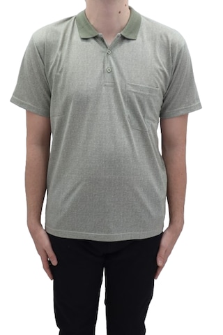 Santa Dmctekstil Erkek Jakarlı-003 Desenli Klasik Kesim Rahat Kalıp Tek Cepli Polo Yaka T-shirt Yeşil