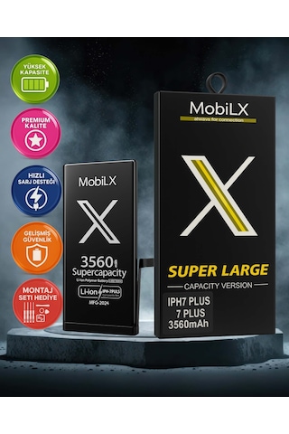 Mobilx Apple Uyumlu iPhone  7 Plus Batarya Pil Süper Yüksek Kapasiteli Güçlendirilmiş 3560 Mah