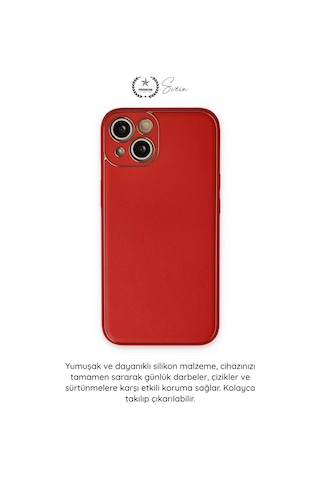 Kılıf iPhone 14 Plus Uyumlu Kılıf Coco Deri Görünümlü Silikon Kapak Darbe Emici Esnek Yumuşak Koruy