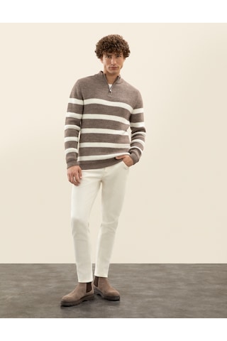 Pierre Cardin Erkek Vizon Melanj Triko Kazak 50278101-vr174 Vizon Melanj