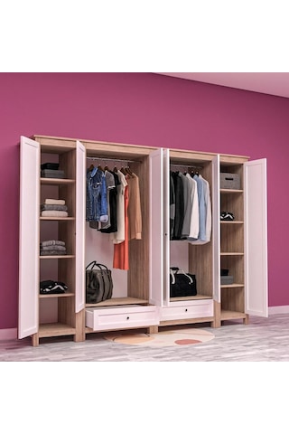 Coco 6 Kapılı Gardırop Mdf Sis Gri