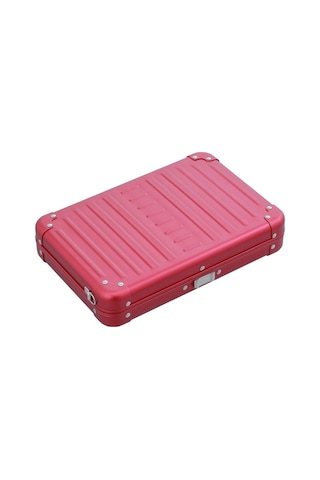 Aleon Vanity Kılıfı 25 Cm Gümüş Alüminyum Omuz Çantası, Hafif, Dayanıklı, Şık Tasarım Pembe