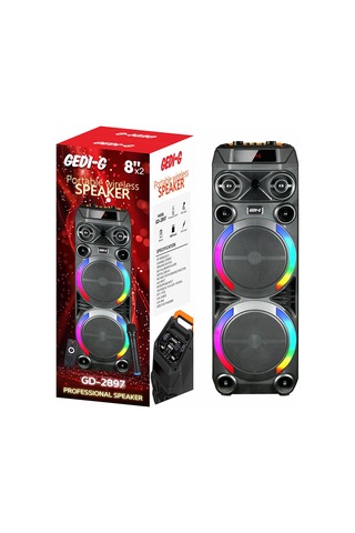 Gd-2897 Dijital Led Göstergeli Mikrofonlu Rgb Tws Çift 8 İnç Stereo Bass Kablosuz Karaoke Hoparlör