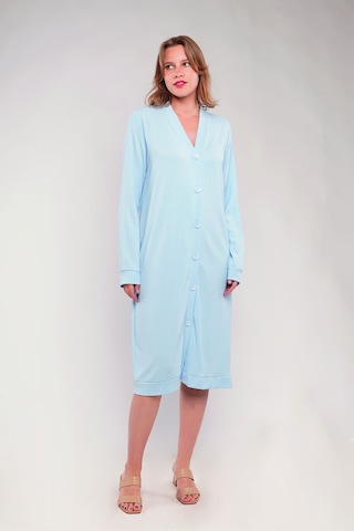 Gabria Ön Düğmeli Seul Uzun Hırka Buz Mavisi