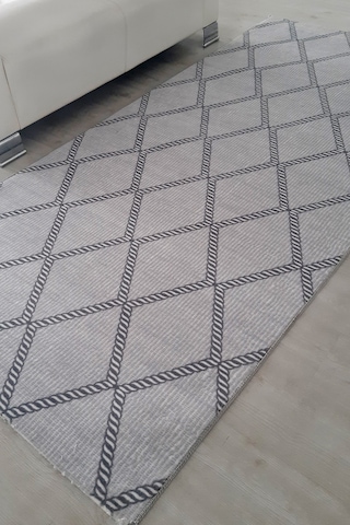 Lüle Halı Kaymaz Taban Yıkanabilir Yolluk Halı Lbny1008gri