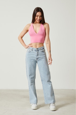 Twenty3 Kadın Super Crop Sırt Detaylı Triko Büstiyer Bluz 001