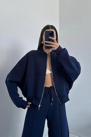 Dip Moda Kadın Pamuklu Kışlık Sweat Pantalon Eşofman Takımı Dpgts018 Lacivert