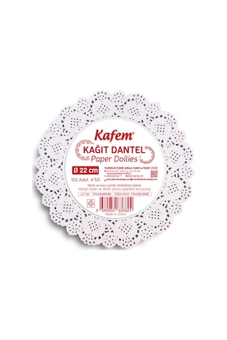 Kafem Dantel Kağıt 22 cm 100 Lü x 5 Paket