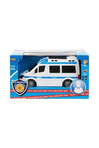 Sesli Işıklı Çarp-dön Polis Arabası 20 Cm Mavi