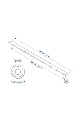 Ikea Nydala 2'li Mobilya Kulpu 346 Mm Siyah