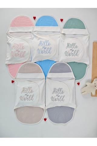 %100 Pamuklu Bebek Kundak Battaniyesi Uyku Tulumu Kız/erkek 0-9 Ay Ortopedik Nakış Detaylı Yeşil