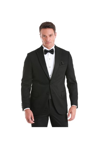 Hatemoğlu Siyah Slim Fit Desenli Çıkma Sivri Yaka Klasik Damatlık 33122125t004 991 Siyah