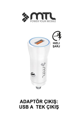 18w Qc 3.0 Hızlı Şarj Destekli Akım Korumalı Led Göstergeli Usb Araç Şarj Cihazı Mt 1812