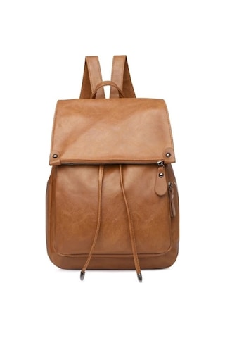 İpli Kadın Büyük Kapasiteli Sırt Çantası - Kahverengi Diğer