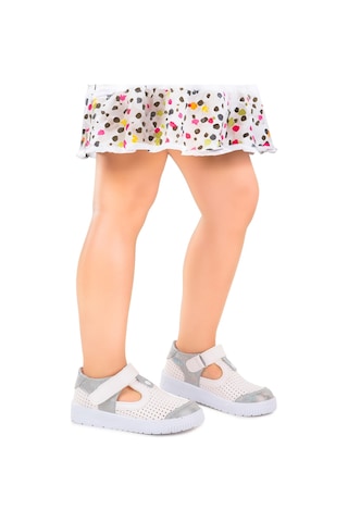 Kiko Kids Kız Çocuk Günlük Ayakkabı Arz 2324 Beyaz - Gümüş