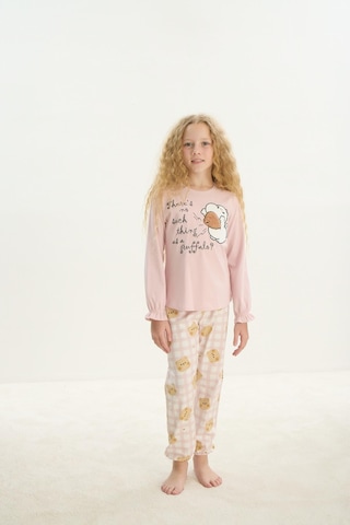 Kız Çocuk Uzun Kol Pembe Pijama Takım C9t5n7o8 001
