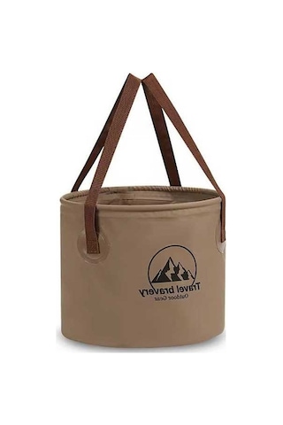 Pazly Taşınabilir Piknik Litre Kovası Katlanır Kapasiteli Kamp Kahverengi Hava Depolama Çok Büyük Amaçlı Açık 10 Py Kahverengi