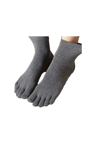 Tezzgelsin Erkek 6'lı Bambu Çorabı Parmak Çorap Füme