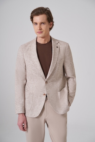 Morven Erkek Kahve Keten Trend Desenli Slim Fit Mono Yaka Ceket 26ys002003400 Kahve
