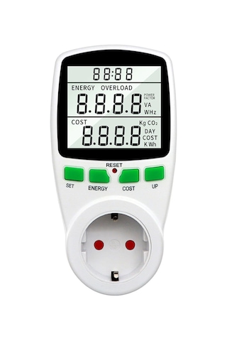 Dijital Wattmetre Enerji Sarfiyat Ölçer Tüketim Ölçer 220V Priz