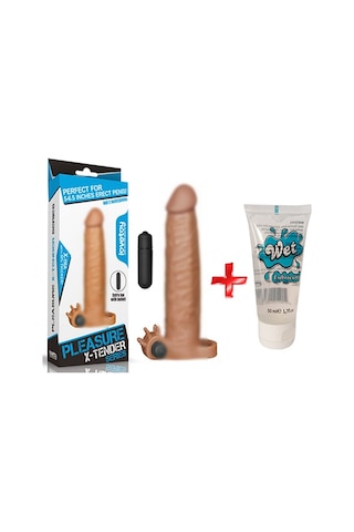 Truva Shop X-Tender Titreşimli Realistik Kaliteli Penis Kılıfı Halka + Jel