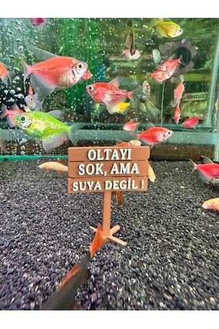 Akvaryum Tabela Dekoru Oltayı Sok Ama Suya Değil 6x5 Cm Suya Batan Model Tbl-65-slogan, One Size