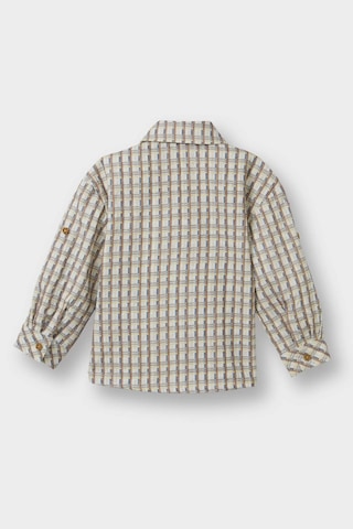 Defacto Erkek Bebek Kareli Gofre Dokulu Uzun Kollu Gömlek F5128a525aubg286 Bej