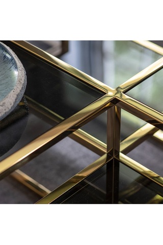 Waleska Gold Metal&cam Orta Sehpa