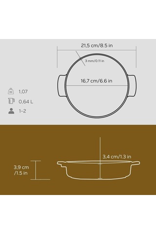 Döküm Güveç Kabı, 17 Cm Çok Renkli