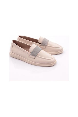 Dgn 981s Kadin Şeritli Loafer Ayakkabi 981S-2-R146975 Ekru