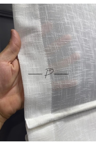 Katlamalı Keten Perde Eko Şantuklu Foldet Keten Ekru Renk Ekru