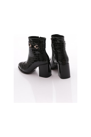 Dgn 951 Kadin Topuklu Bot Siyah Croco