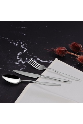 Serenk Milano Çelik Çatal Kaşık Bıçak Takımı 18 Parça Gümüş