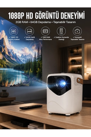Taşınabilir Android Projeksiyon Wifi Destekli 4k Multimedia Tabanlı Ev Ve Ofis Tipi