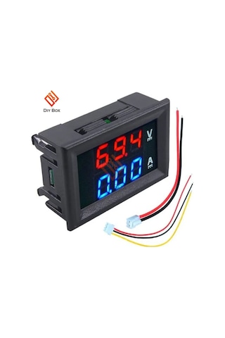 Kırmızı-mavi-led Dijital Voltmetre Ampermetre Dc 100v 10a Akım Gerilim Ölçer Usb Şarj Cihazı