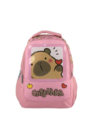 Capybara Kız Çocuk İlkokul Okul Sırt Çantası - Pembe - 5212 Çok Renkli