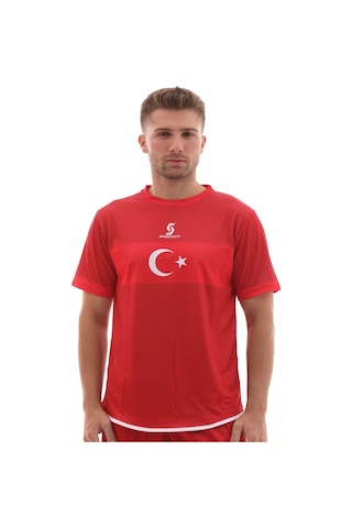 Sportech K0141 Türkiye Milli Takım Forması Tek Üst Tek Kelime Isim Ve Numara Yazılır Kırmızı