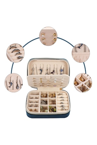 Mdl1-kadife Lcvert Takı Kutusu Yeni Tasarım Fermuarlı Düzenleyici