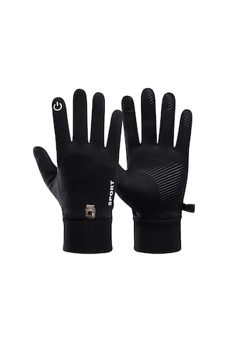 Single Sword Uzun Parmaklı Dokunmatik Parmak Özellikli Pusula Ve Termometreli Eldiven L-siyah