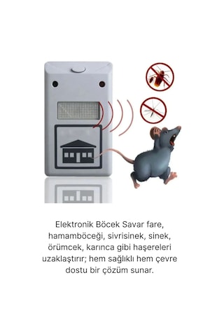 Yeni Böcek Savar Kimyasal İçermeyen 220v Elektronik Kemirgen Fare Haşere Sinek Kovucu Uzaklaştırıcı