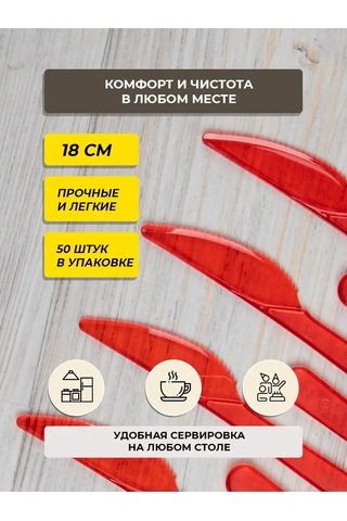 Kilena Tek Kullanımlık Plastik Bıçak 50 Adet 18 Cm 151591904 100 adet