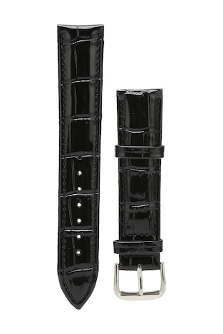 Pu Deri Saat Kayışı Alaşımlı Pin Tokalı Ayarlanabilir Rahat Yedek Saat Kayışı Siyah